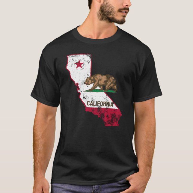 Camiseta Patriótico do Estado da Califórnia (Frente)