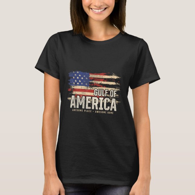 Camiseta Patriótico Do Golfo Americano De Grunge (Frente)