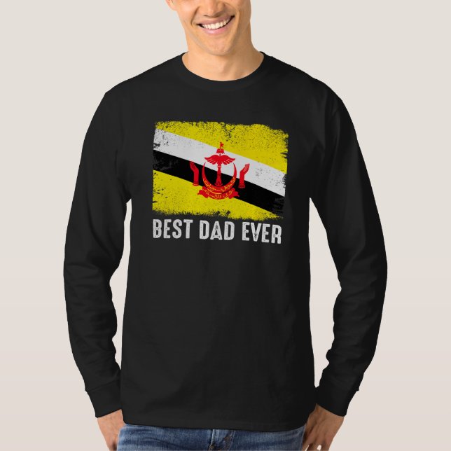 Camiseta Patriótico do Melhor Pai de Brunei Sofrido (Frente)