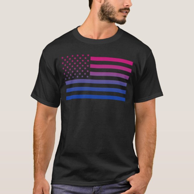 Camiseta Patriótico do Orgulho Bissexual dos EUA (Frente)