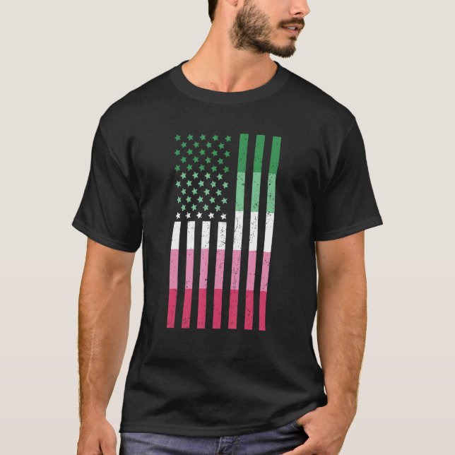 Camiseta Patriótico do Orgulho Lgbt de Sinalizador American (Frente)