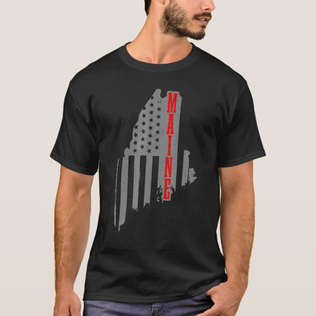 Camiseta Patriótico do Orgulho Map do Estado de Bandeira Ma (Frente)