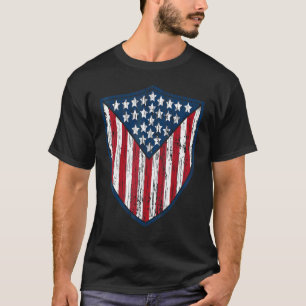 Camiseta Patriótico dos Estados Unidos - Crachá 4 De Julho 
