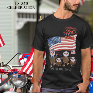 Camiseta Patriótico dos EUA 250 Anos de Águias do Excelente