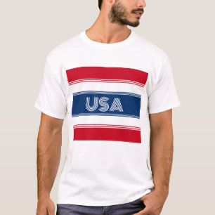 Camiseta Patriótico dos EUA - 4° de julho Vermelho Branco e