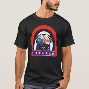 Camiseta Patriótico Dos Eua Em 4 De Julho Pug Dog Graphic