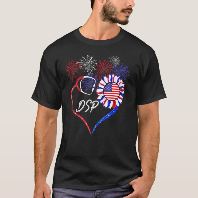 Camiseta Patriótico Dsp Sunflower 4 De Julho Bandeira Ameri (Frente)
