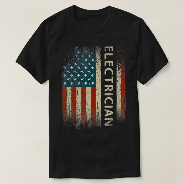 Camiseta Patriótico Eletrista Oferta Americana de Bandeira  (Frente do Design)