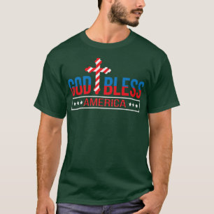 Camiseta Patriótico EUA - Deus abençoe Americano de Bandeir