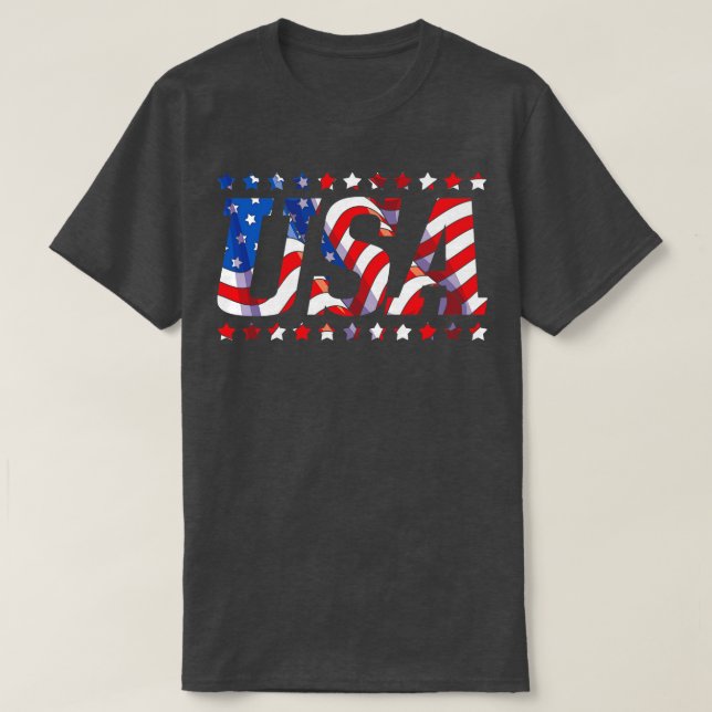 Camiseta Patriótico EUA Lover Orgulhosa Liberdade Americana (Frente do Design)