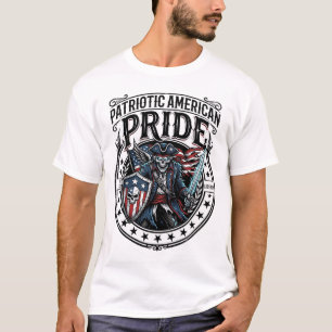 Camiseta Patriótico Fantasma Patriota Horror Monstro Patrio