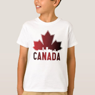 Camiseta Patriótico Folha de Folha de Gradiente de Linha C