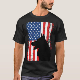 Camiseta Patriótico german shepherd Americano Flag Usa