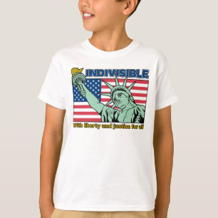 Camiseta Patriótico-Indivisivel-Liberdade e Justiça para To