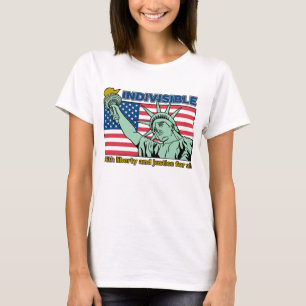 Camiseta Patriótico-Indivisível-Liberdade & justiça para