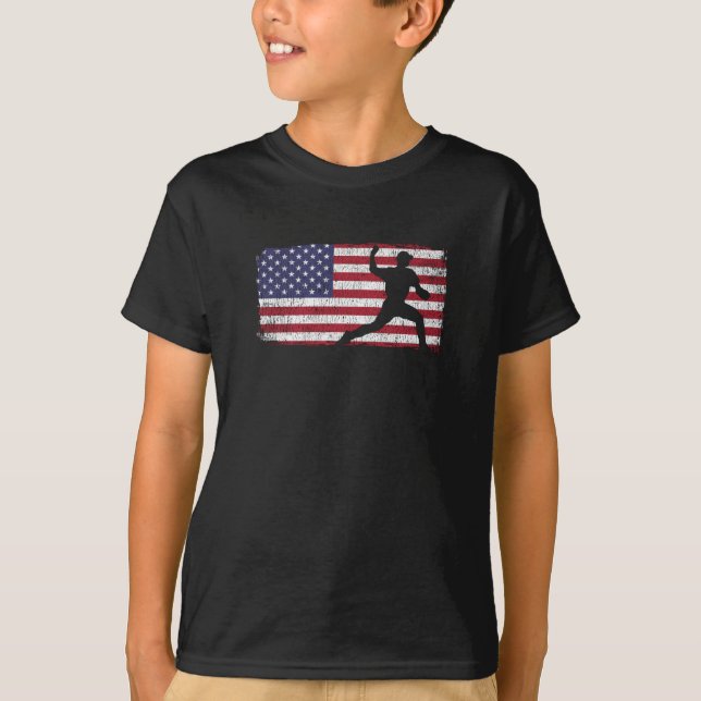 Camiseta Patriótico jogador de basebol americano (Frente)
