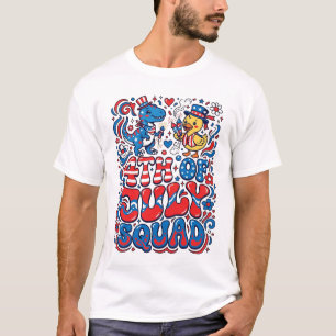Camiseta Patriótico Kawaii Dinossauro Melhor Pai Adotivo de