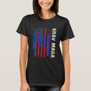 Camiseta Patriótico Krav Maga Us Flag Israelense