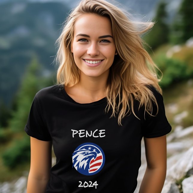 Camiseta Patriótico Mike Pence 2024 Eleição Águia Escuro (Criador carregado)