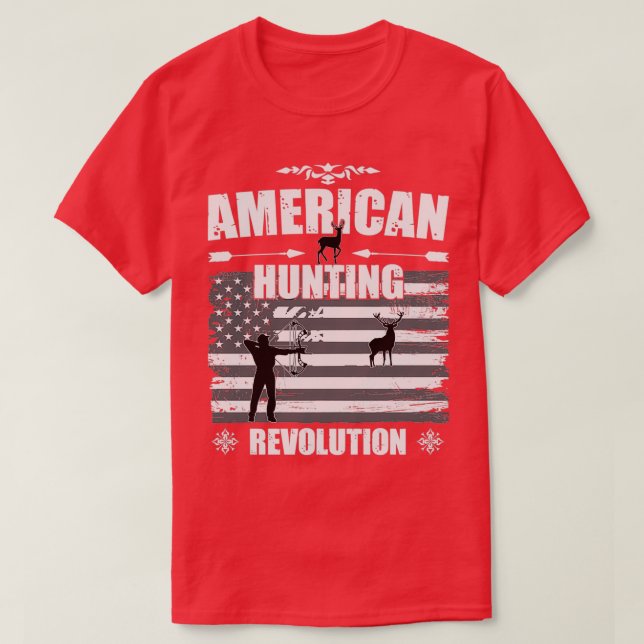 Camiseta Patriótico para homens Caçadores de Veados America (Frente do Design)
