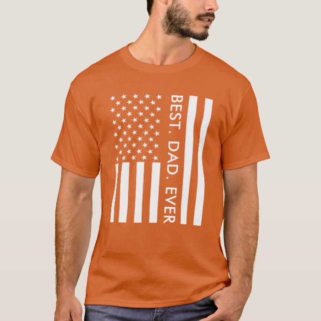 Camiseta Patriótico Personalizado do Melhor Pai de Nascimen (Frente)