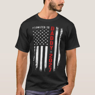 Camiseta Patriótico Promovido a Papai Est 2027 Primeira Vez