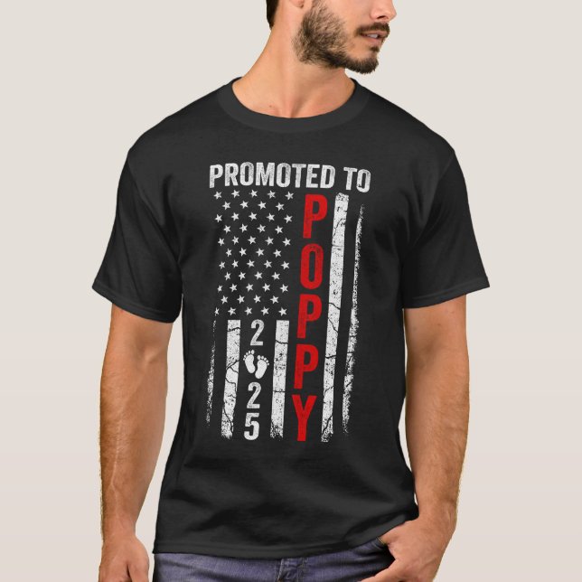 Camiseta Patriótico Promovido À Poppy 2025 Primeira Vez Nov (Frente)