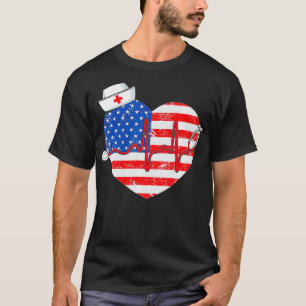 Camiseta Patriótico RN LPN CNA American Flag 4 de julho