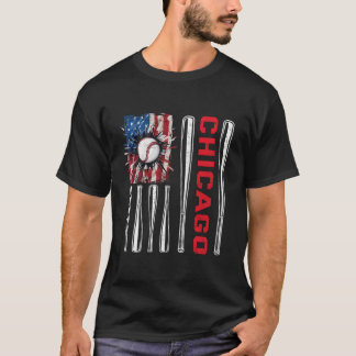Camiseta Patriótico Softbol de Chicago Bandeira Americana d