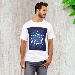 Camiseta Patriótico Starburst Red White e Blue EUA