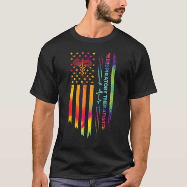 Camiseta Patriótico Terapêutico Respiratório RT Bandeira Am (Frente)