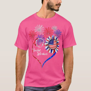 Camiseta Patriótico Trabalhador Social 4 De Julho Bandeira