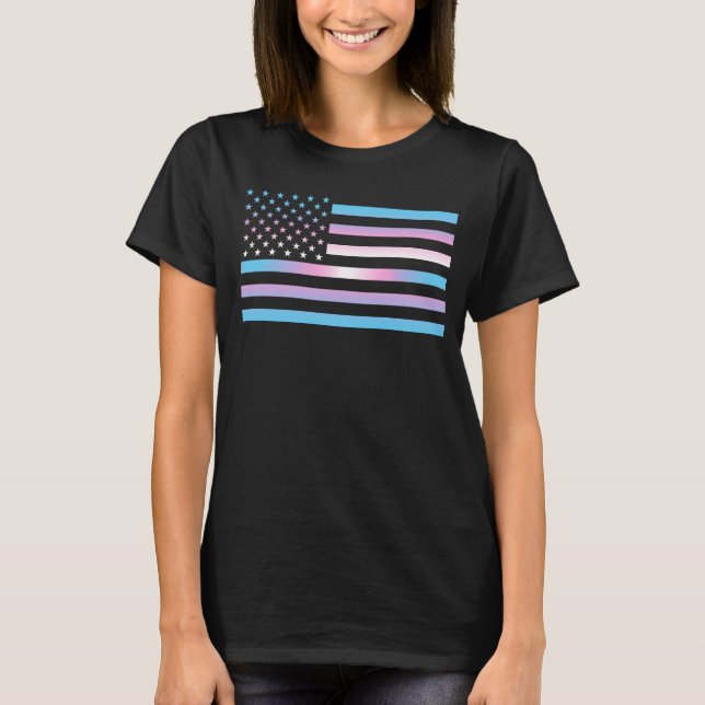 Camiseta Patriótico Trans Pride dos EUA (Frente)