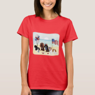 Camiseta Patriótico, Vermelho, Branco, Azul, 4 de julho Ca