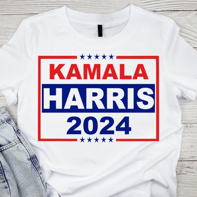 Camiseta Patriótico Vermelho, Branco e Azul Kamala Harris 2 (Criador carregado)