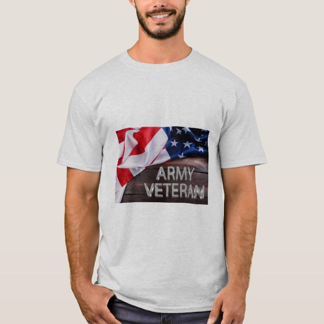 Camiseta Patriótico "Veterano do Exército" (Frente)