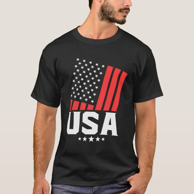 Camiseta Patriotismo Americano de Bandeira na moda American (Frente)
