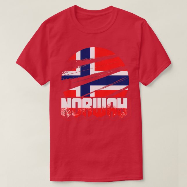 Camiseta patriotismo da bandeira da noruega (Frente do Design)