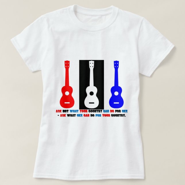 Camiseta Patriotismo do Ukulele (Frente do Design)