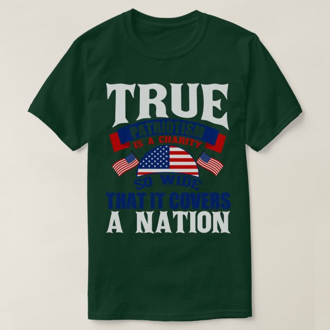 Camiseta Patriotismo TRue odeia injustiça em sua própria te (Frente do Design)