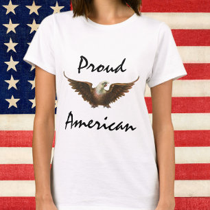 Camiseta Patriotismo Vintage Águia Americana Voando