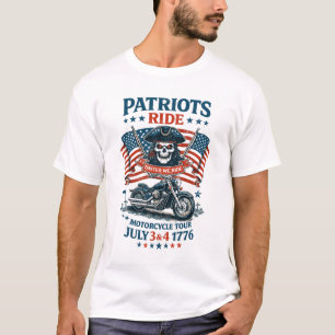 Camiseta Patriots Ride – Arte de Motocicleta Americana Vint