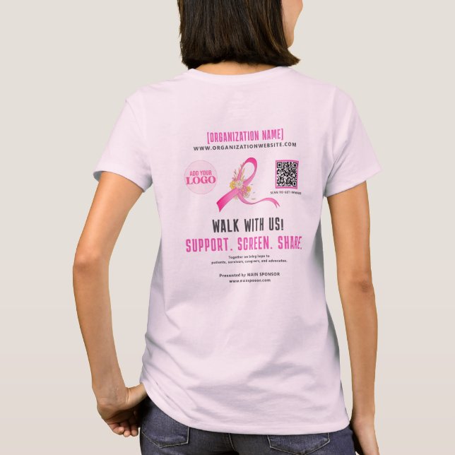 Camiseta Patrocinador de Código QR da Faixa de Sensibilizaç (Verso)