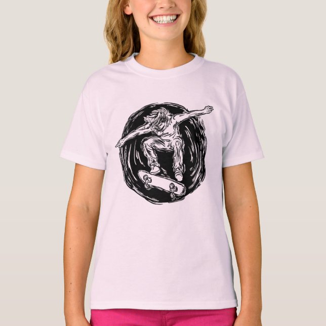 Camiseta Patrocinador lendário Fazendo skate de Médio-Ar (Frente)