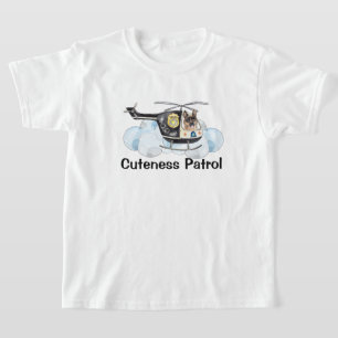 Camiseta Patrulha da Fofura Polícia Cão K-9 Helicóptero