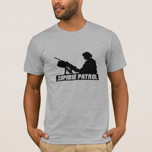 Camiseta Patrulha do zombi - na arma (Frente)