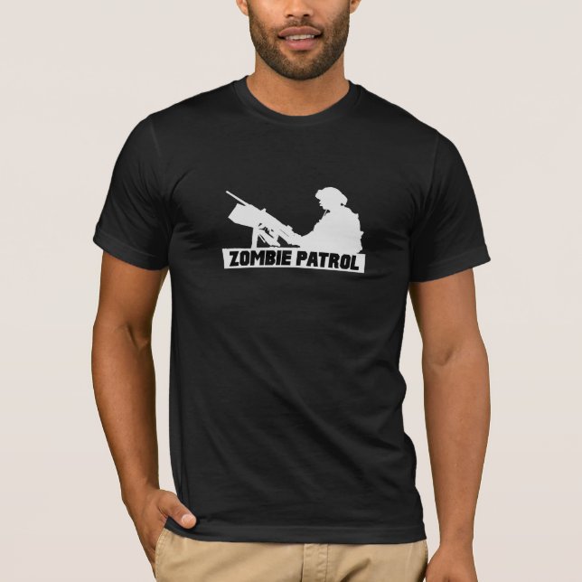 Camiseta Patrulha do zombi - na arma (Frente)