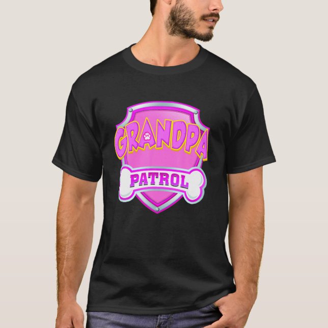 Camiseta Patrulha Engraçada Do Avô - Mãe De Cachorro, Pai P (Frente)