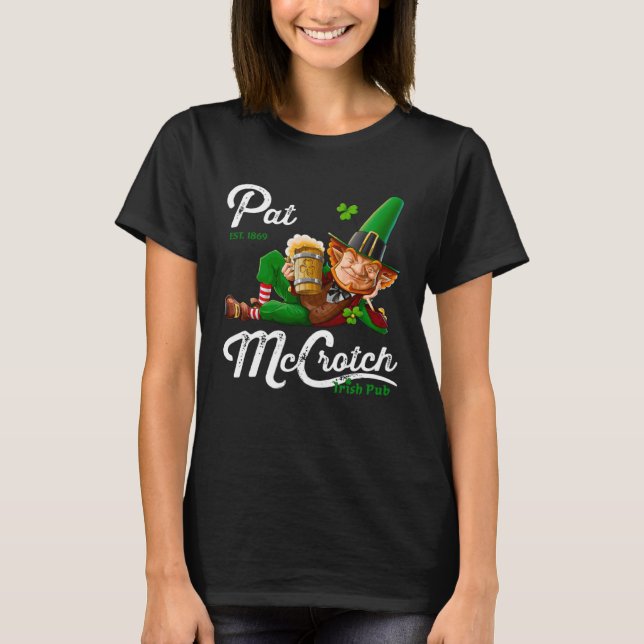 Camiseta Pats Mccrotch Irish Pub Leprechaun  St Patricks Da (Frente)