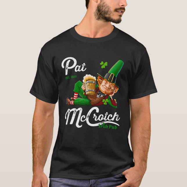 Camiseta Pats Mccrotch Irish Pub Leprechaun  St Patricks Da (Frente)